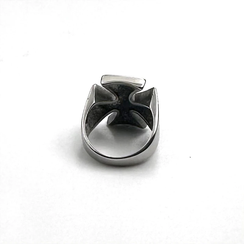 Classic Black Cross Stainless Steel Rings Geometric Biker Rock Punk Mens Gift Fashion Ring Band Jewelry Metal Unique Wholesale