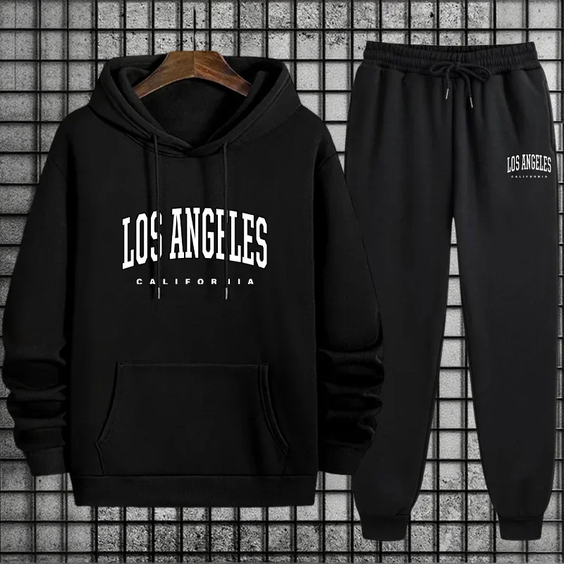 

2025 Casual Tracksuit Hoodie + Sweatpants Men's Sportswear Autumn Training Sports Set Male Urban Fashion Warm Sweatshirt Outfit