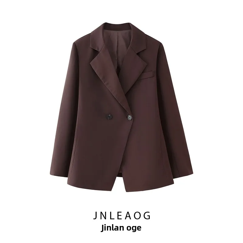 

JNLEAOG, осенний новый модный повседневный женский костюм с застежкой на талии, длинный свек, полиэфирное волокно, сцена для отдыха, обычная длина