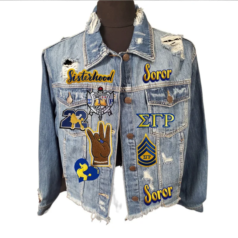 Embroidered Sigma Gamma Rho Sorority Sets, SGRho Soror, Poodle, Sisterhood, 1922 Soror Symbol Poodle Iron on Patch for Jacket