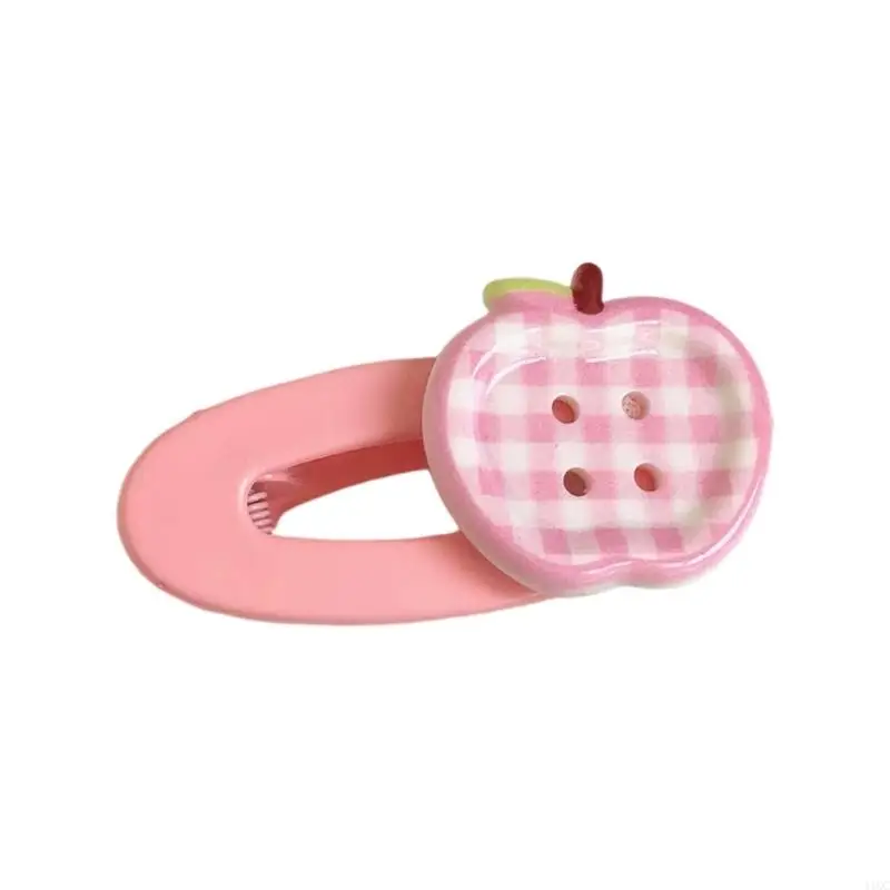 Fruit Button Barrettes For Teens Resin Hair Clip With Candy Color Design For Kid 