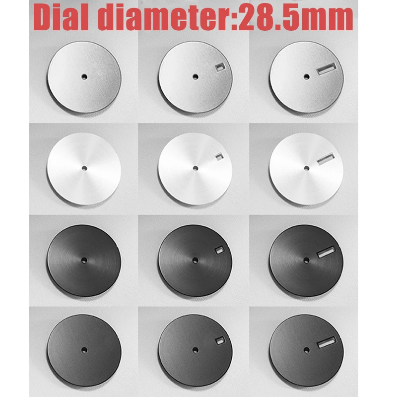 Round Sand Texture 28.5mm Watch Dial Blank Watch Faces for NH35/ NH36/ NH34 Movement DIY Accessories None/single/double Calendar
