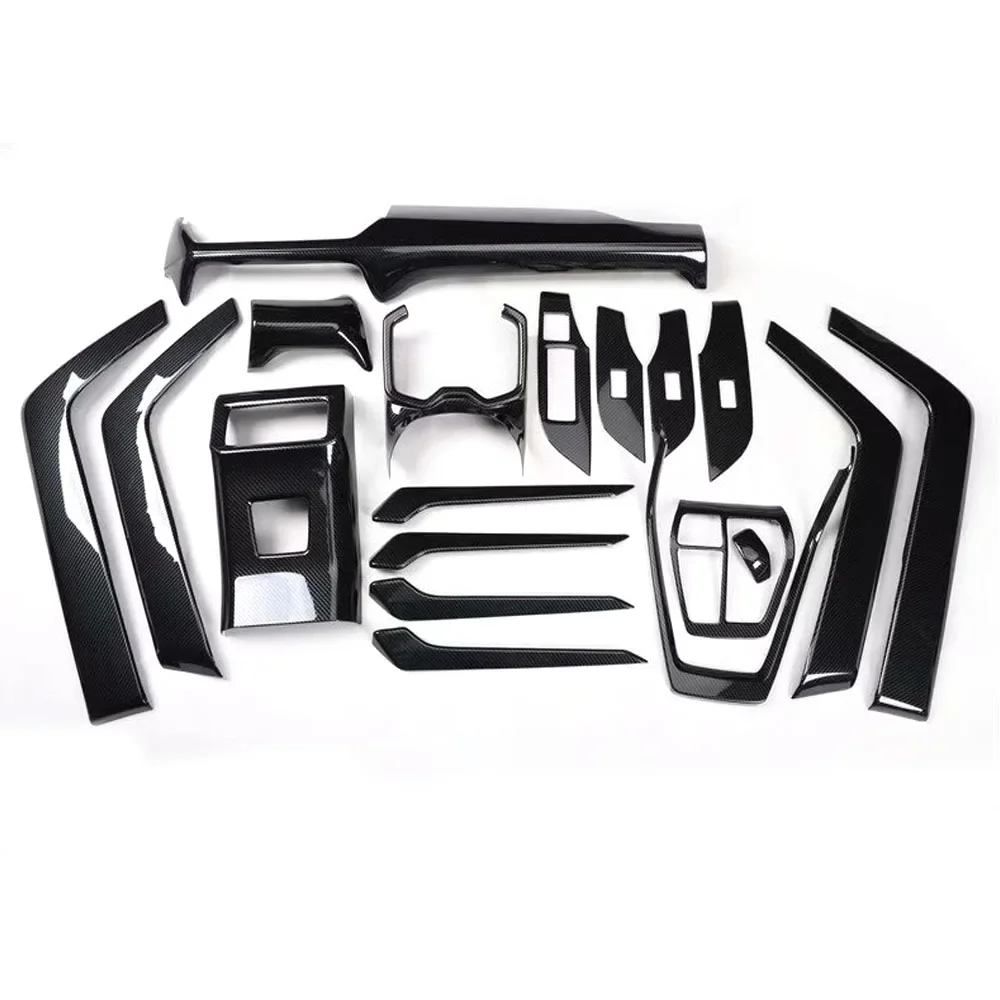 19PCS Car Interior Trim Styling For Toyota RAV4 2020 LHD Armrest Gear Shift Panel Cover Stickers Moldings