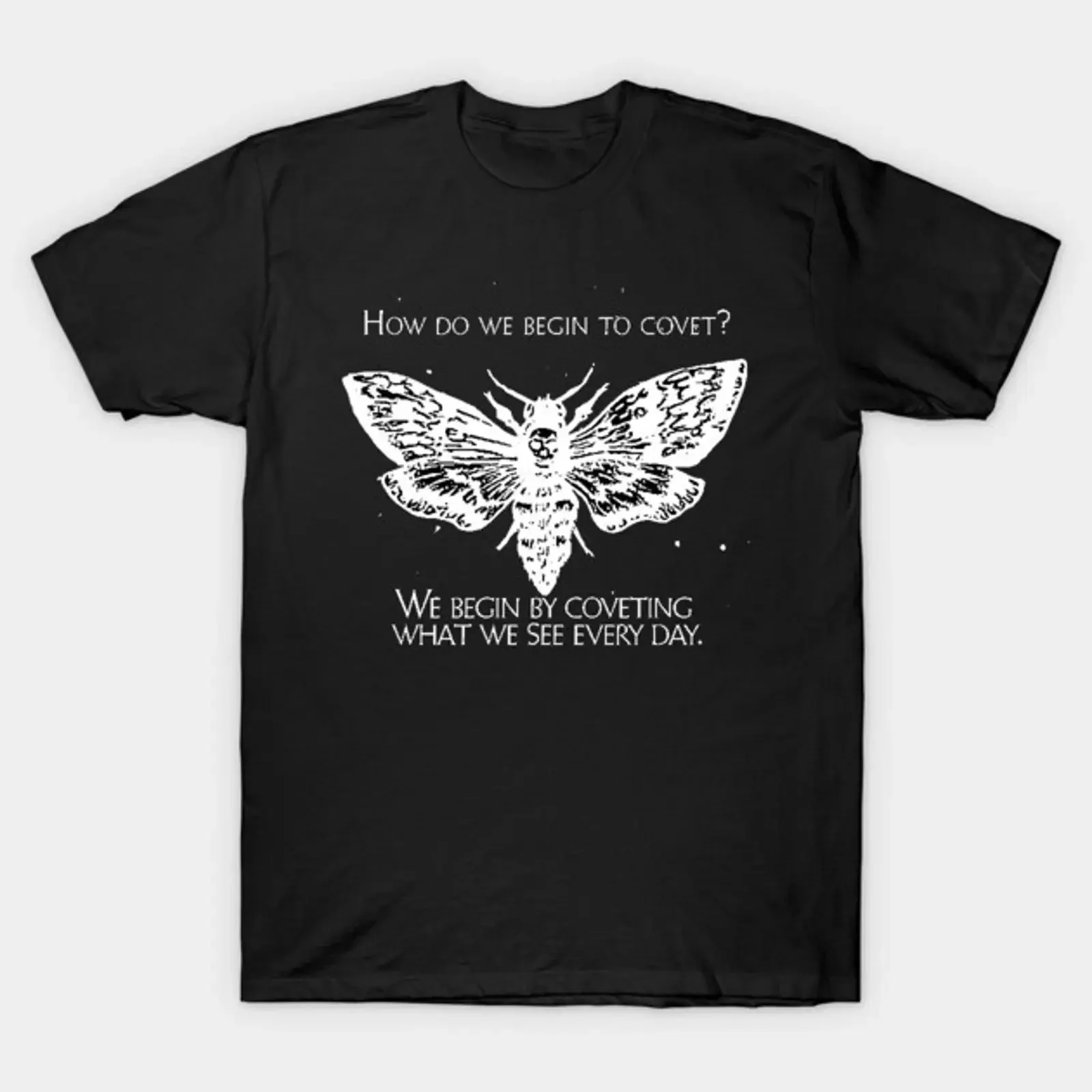 Death Head Moth T Shirt vintage Washed Slightly Stylish Versatile streetwear fashion designer clothes graphic Breathable