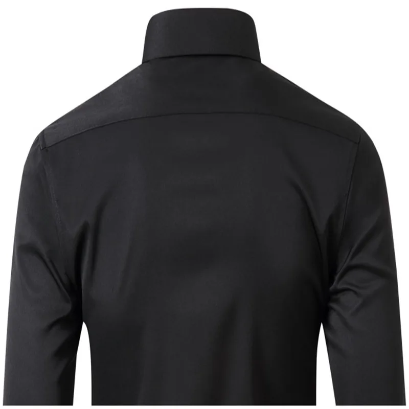 Chemise blanche soyeuse à manches longues pour hommes, chemise d'affaires décontractée, anti-rides, sans repassage, quatre côtés, S ~ 8XL, printemps et été, nouveau, 2023