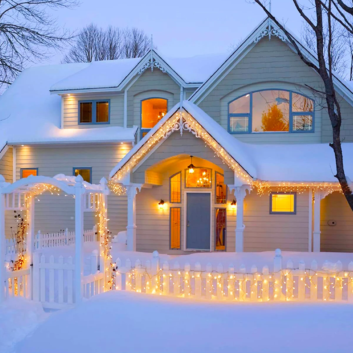 5M LED Curtain String Lights Fairy Decoration icicle Holiday Garland Lamp For Home Garden Porch Christmas Party New Year Wedding