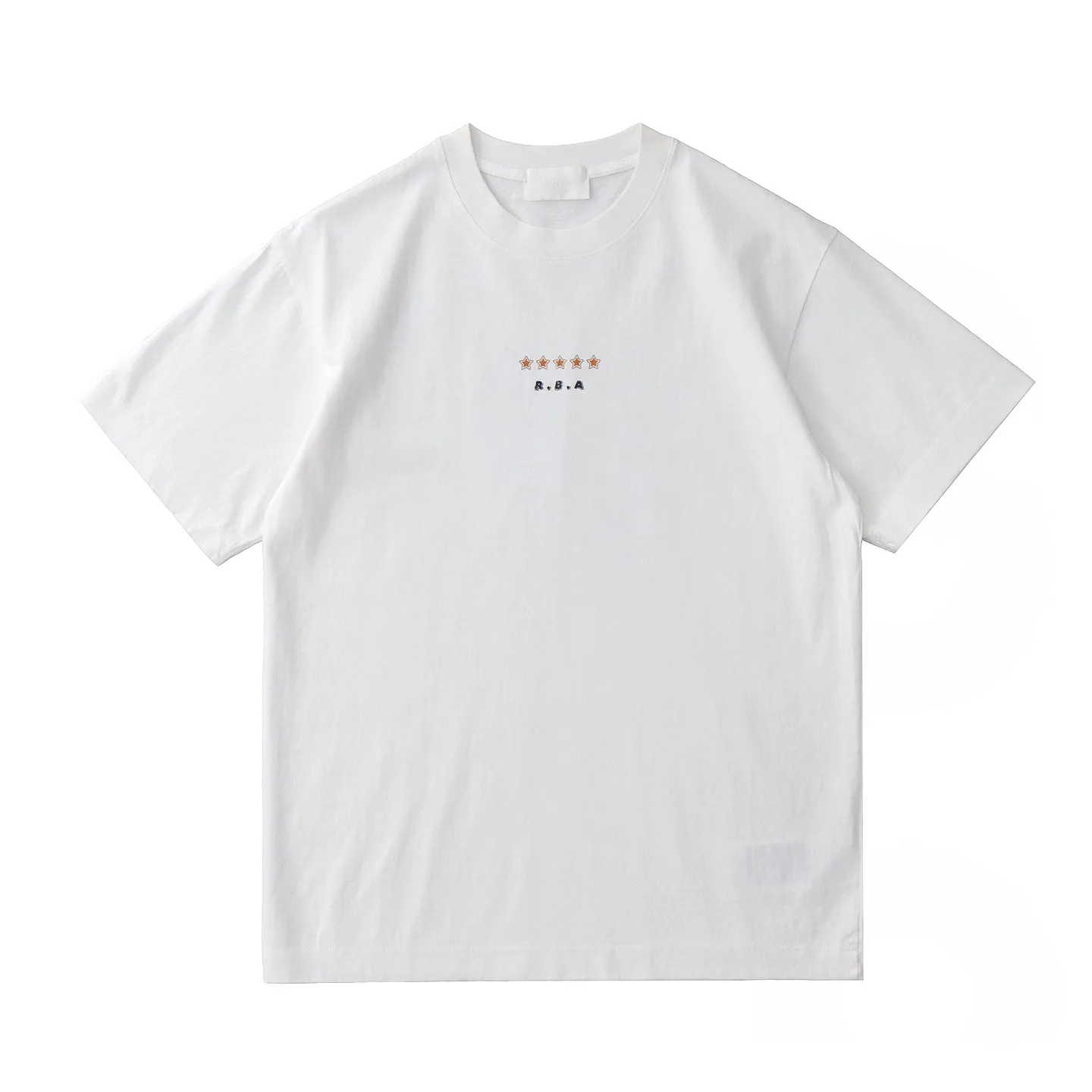 T013# Summer New American Retro 260g Heavyweight Double Side Printed T-shirt Men's Fashion 100% Cotton Washed Casual Loose Tops
