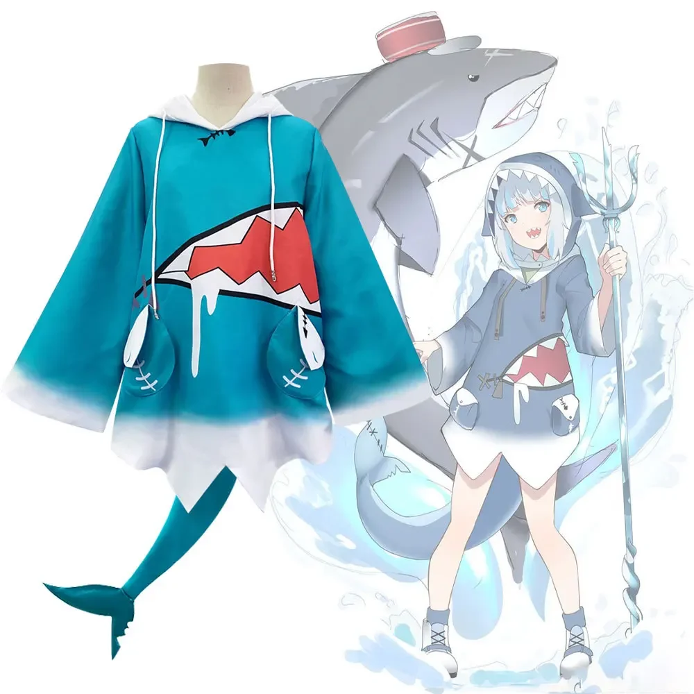 Hololive Anime Cosplay Tuber Gawr Gura Costume