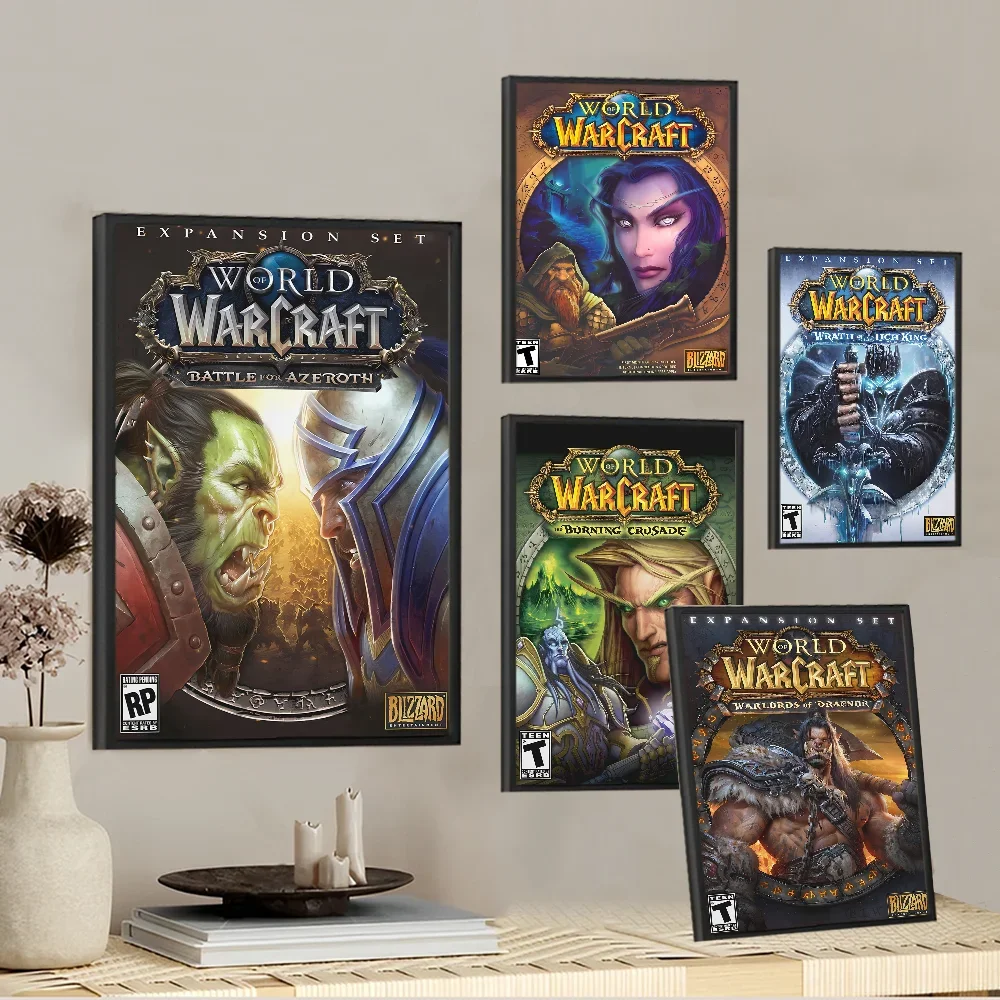 World of Warcraft Game Whitepaper Poster Fancy Wall Sticker for Living Room Bar Decoration Decor Art Wall Stickers