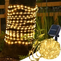 8Modes LED Solar Rope Strip Light Outdoor Waterproof Fairy Light Strings Christmas Decor for Garden Lawn Tree Yard Fence Pathway