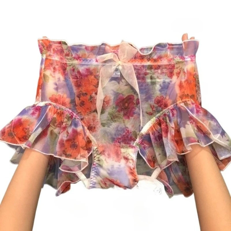 

Новые летние женские трусики больших размеров с кружевом и сеткой, с высокой талией, с оборками и бантом, гладкие, мягкие, быстросохнущие