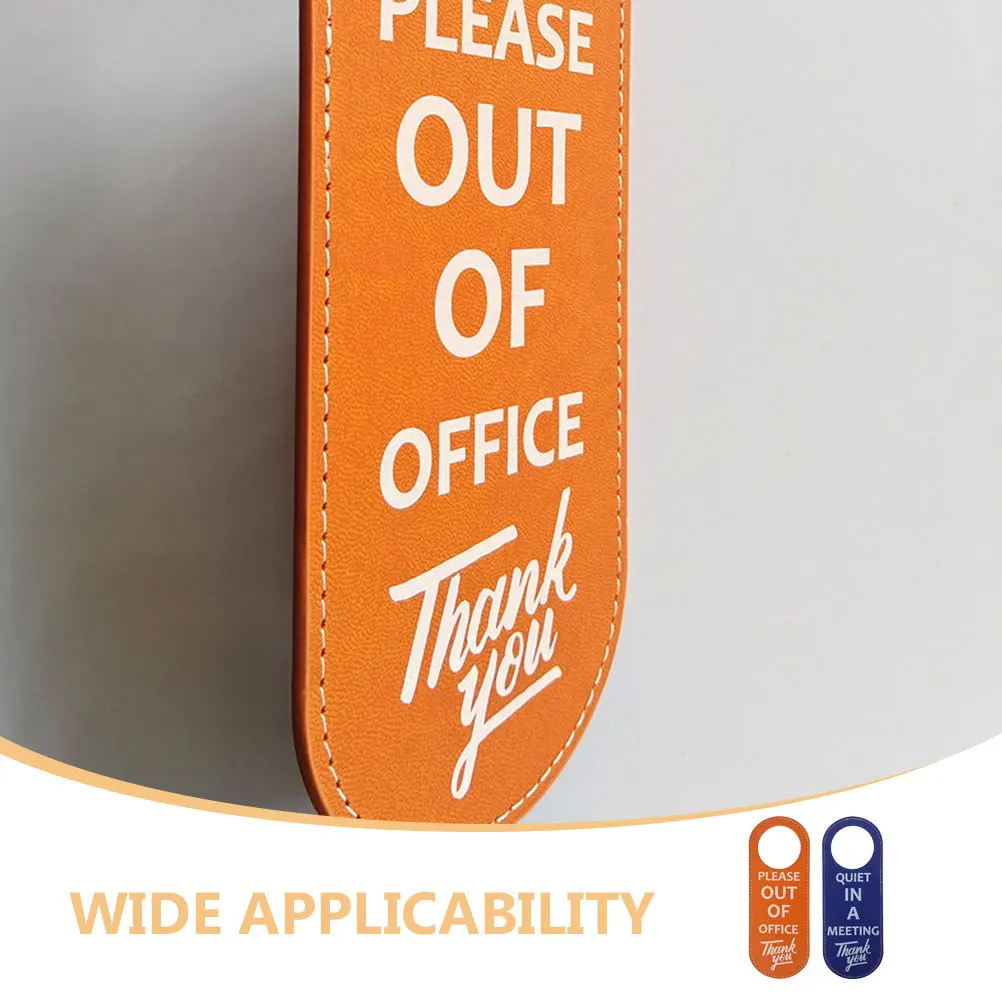 2 قطعة علامة شماعات الباب PU مزدوجة الجوانب الخصوصية هادئة في اجتماع خارج مقبض الباب شماعات غرفة الاجتماعات تسجيل #3