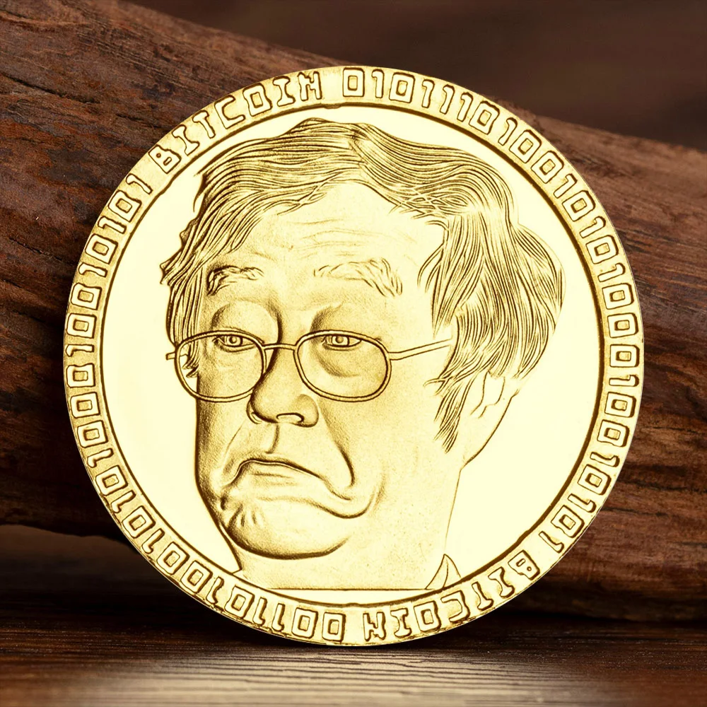 Bitcoin Art Gold/Silver Plated Cryptocurrency Souvenir Coin Satoshi Nakamoto Pattern Commemorative Coin Gift Badge