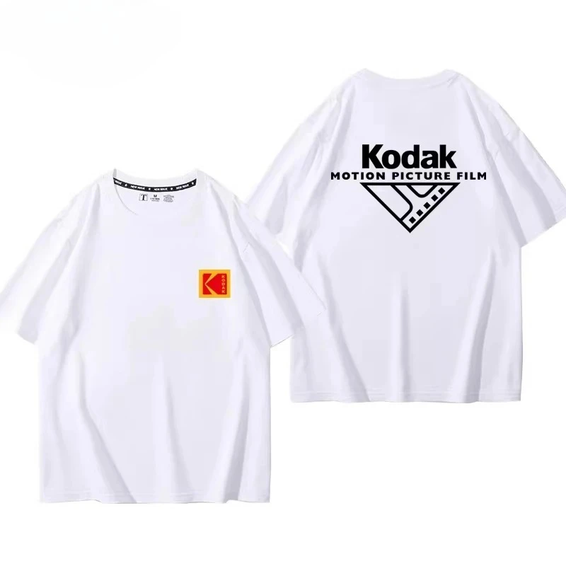T-shirt vintage imprimé pour homme Kodak été 2026, 100% coton, sportif, décontracté, ample et confor