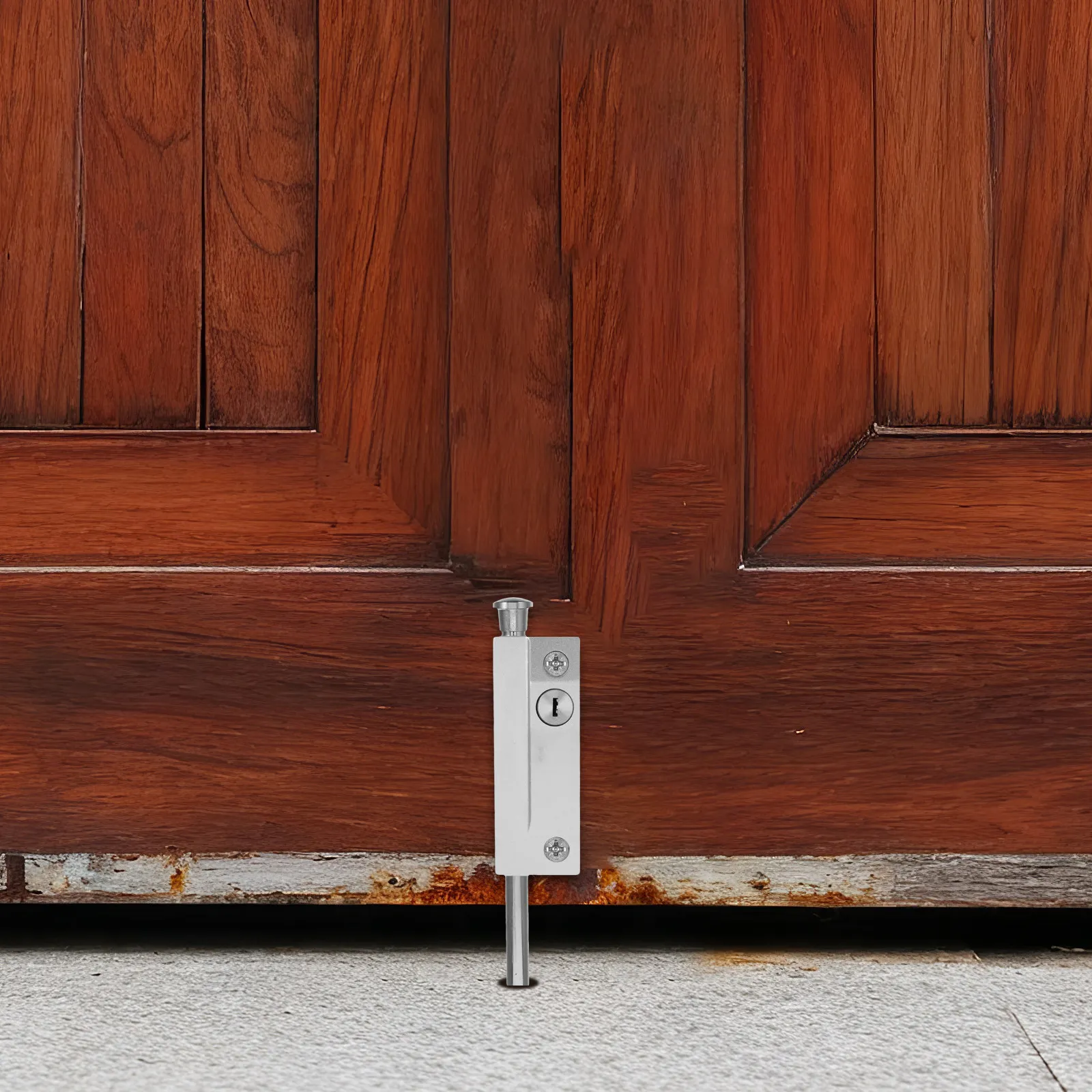 1Set Automatic Spring Loaded Door Latch Metal Floor Spring Bolt Surface Mounted Lock for Sliding Hinged Gates Barn Doors