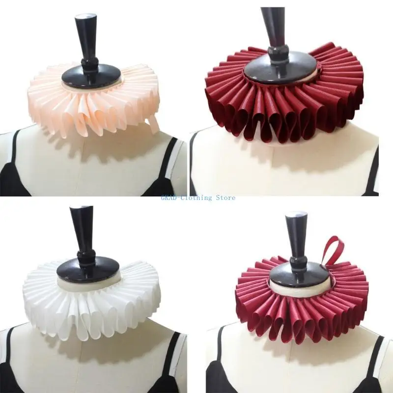 

N0PE Neck Ruffled Collar Retro Webbing Clown Layered Choker Necklace