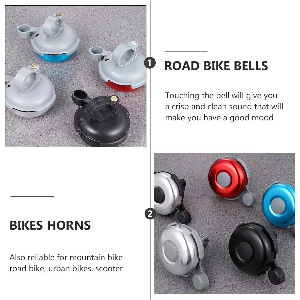 

4pcs Bicycle Bells Road Mountain Bike Horns Loud Crisp Sound Durable Aluminum Alloy Weather Resistant Cycling Accessories For