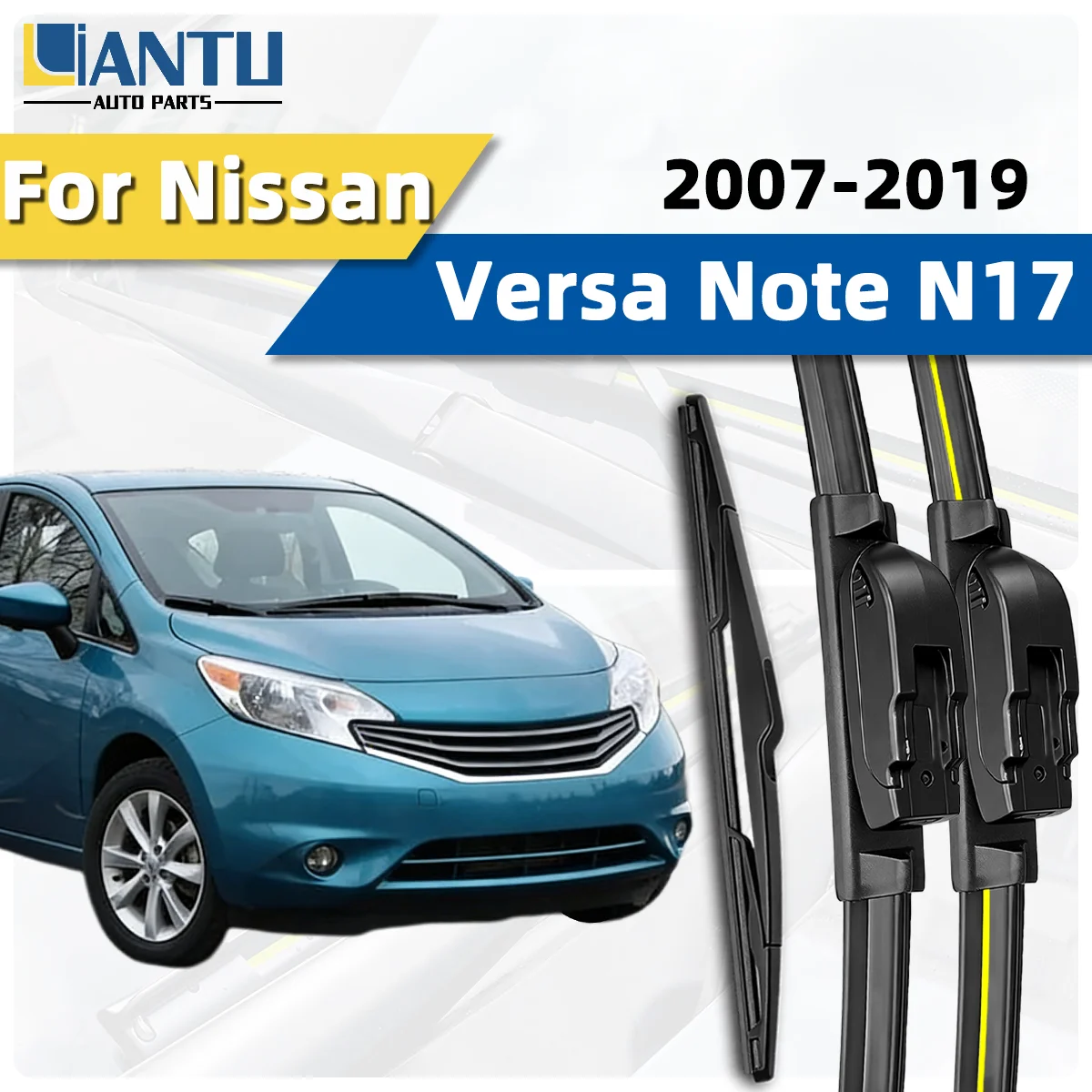 

Комплект из 3-х передних и задних дворников для Nissan Versa Note N17 2007-2019, бесшумные дворники для лобового стекла, автомобильные аксессуары 2018 2017