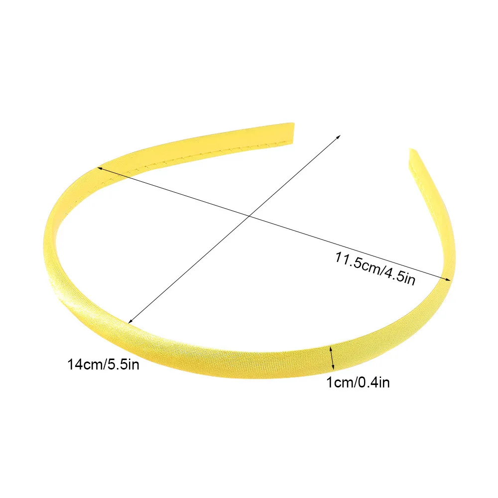 새틴 머리띠, 다채로운 새틴 커버 머리띠, 아기 소녀 공예 머리띠, 일상 및 파티용, DIY 머리띠, 10mm