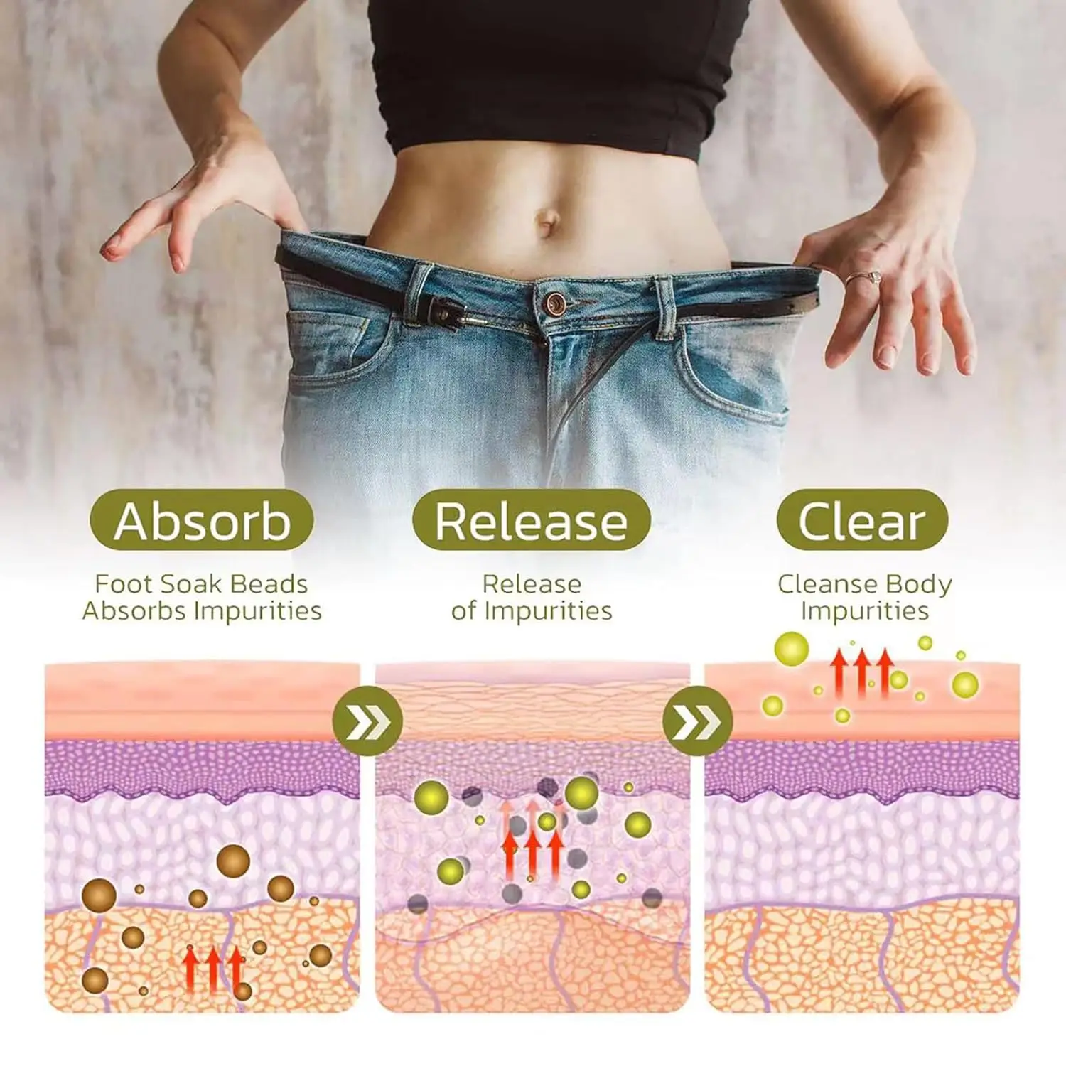 50Pcs Herbal Detox Cleansing Foot Soak Beads, Natural Relaxing Massage for Men and Women - view 5