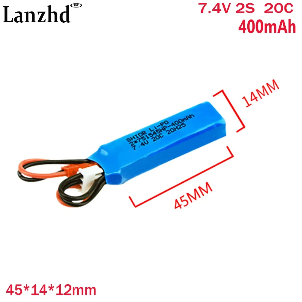 

7.4V 400mAh 20C lithium battery For Weili P929 P939 K979 K989 K999 K969 remote control car power battery