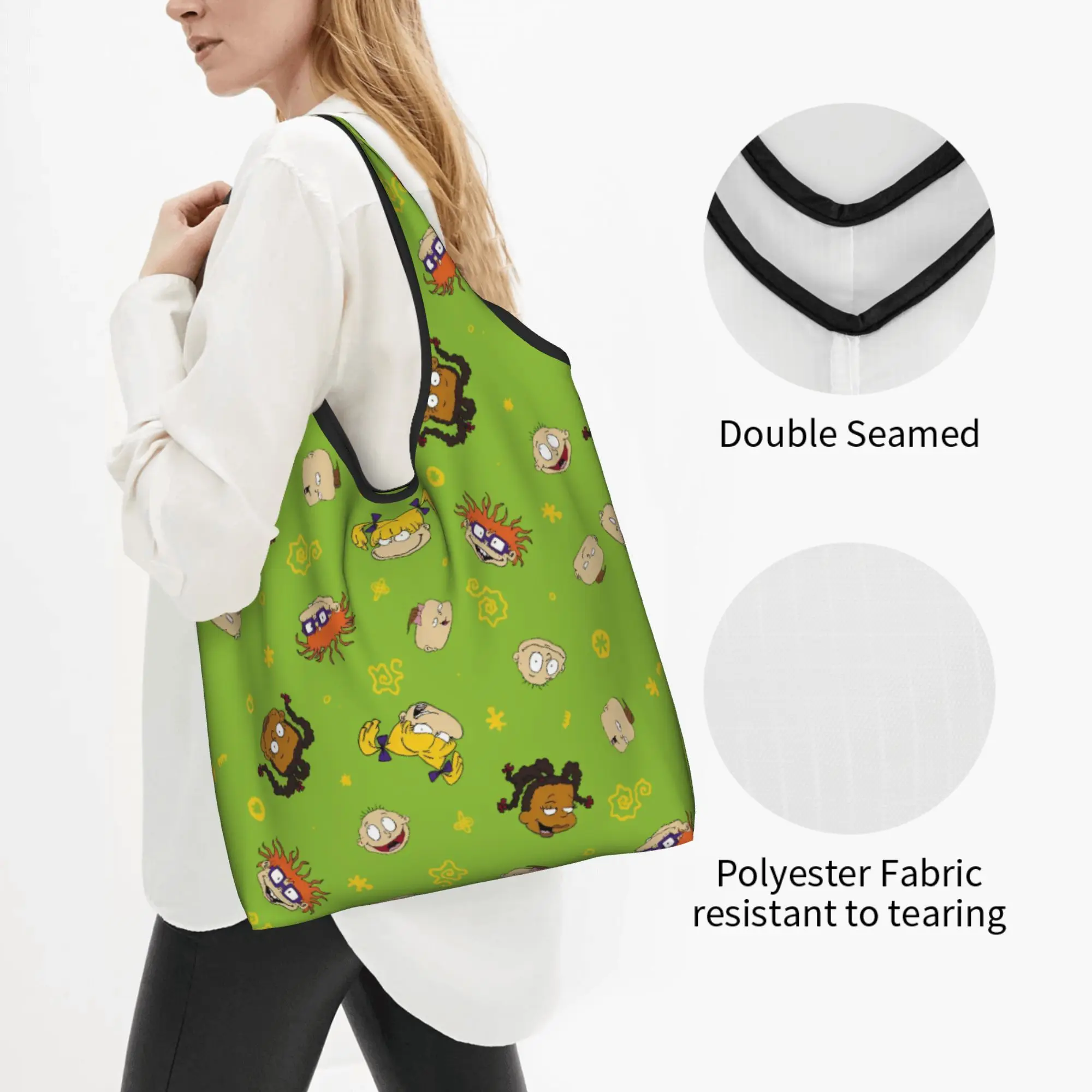 R-Rugrated Comic Mangas Hot Grocery Shopping Bag Fashion Shopper Shoulder Tote Bag Large Capacity Portable Popular Handbag
