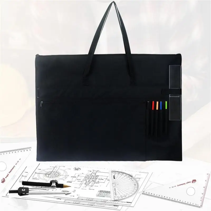 Bolsa de portafolio de arte de gran capacidad, estuche de suministros de obra de arte, bolsa de portafolio impermeable duradera para ilustraciones, bocetos y dibujo de carteles