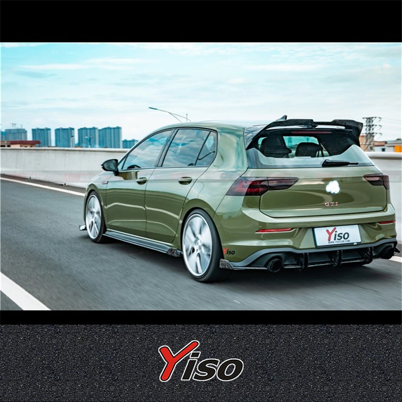 Alerón de fibra de carbono para GOLF 8 GTI, kit aerodinámico modificado, alerón trasero Yiso modificado, alerón grande.