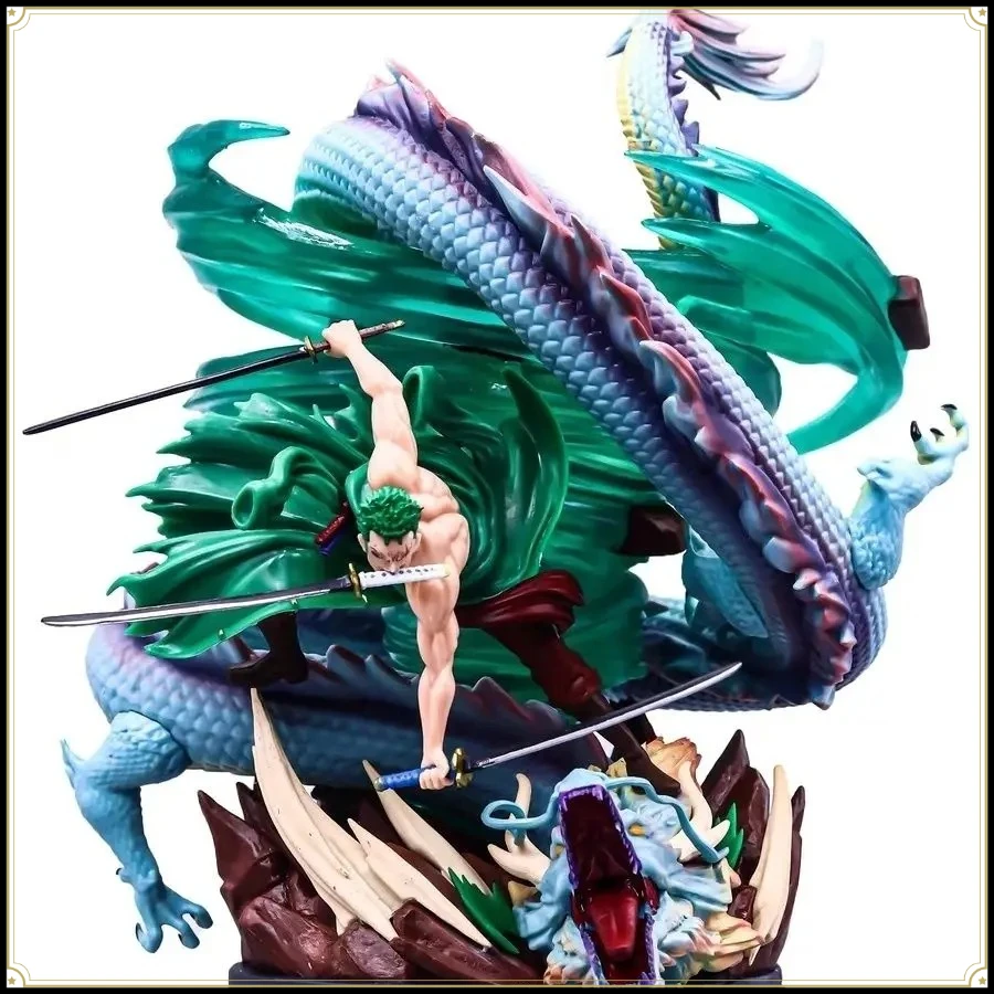 

2026 31cm Anime GK Figure Tornado Roronoa Zoro Double Head Carving Model Ornament Three Thousand Worlds Peripheral Gift for Boys