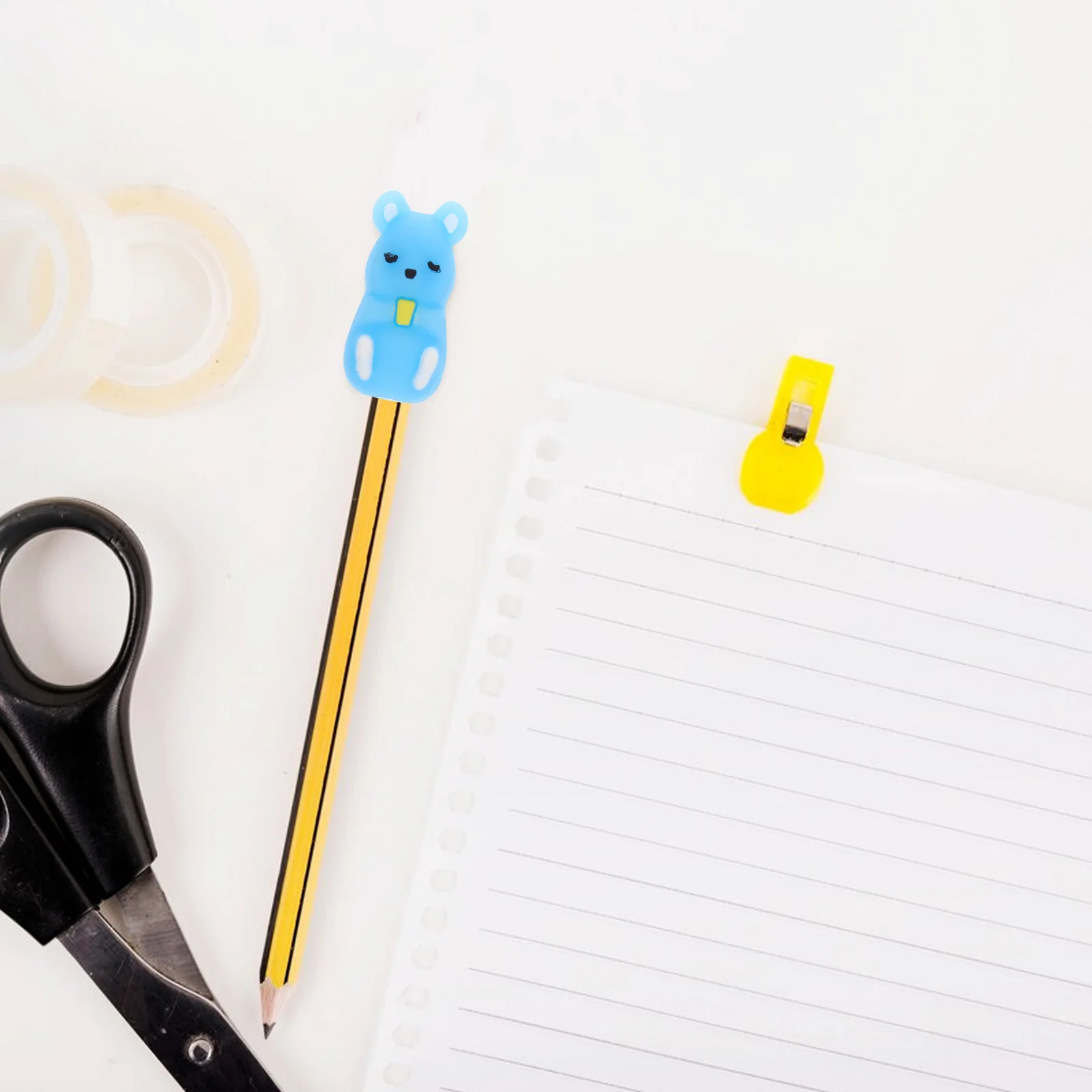 

12Pcs Cartoon Silicone Pencil Caps Cute Hamster Tip Protector Covers Pencil Extenders for School Office Writing Tools