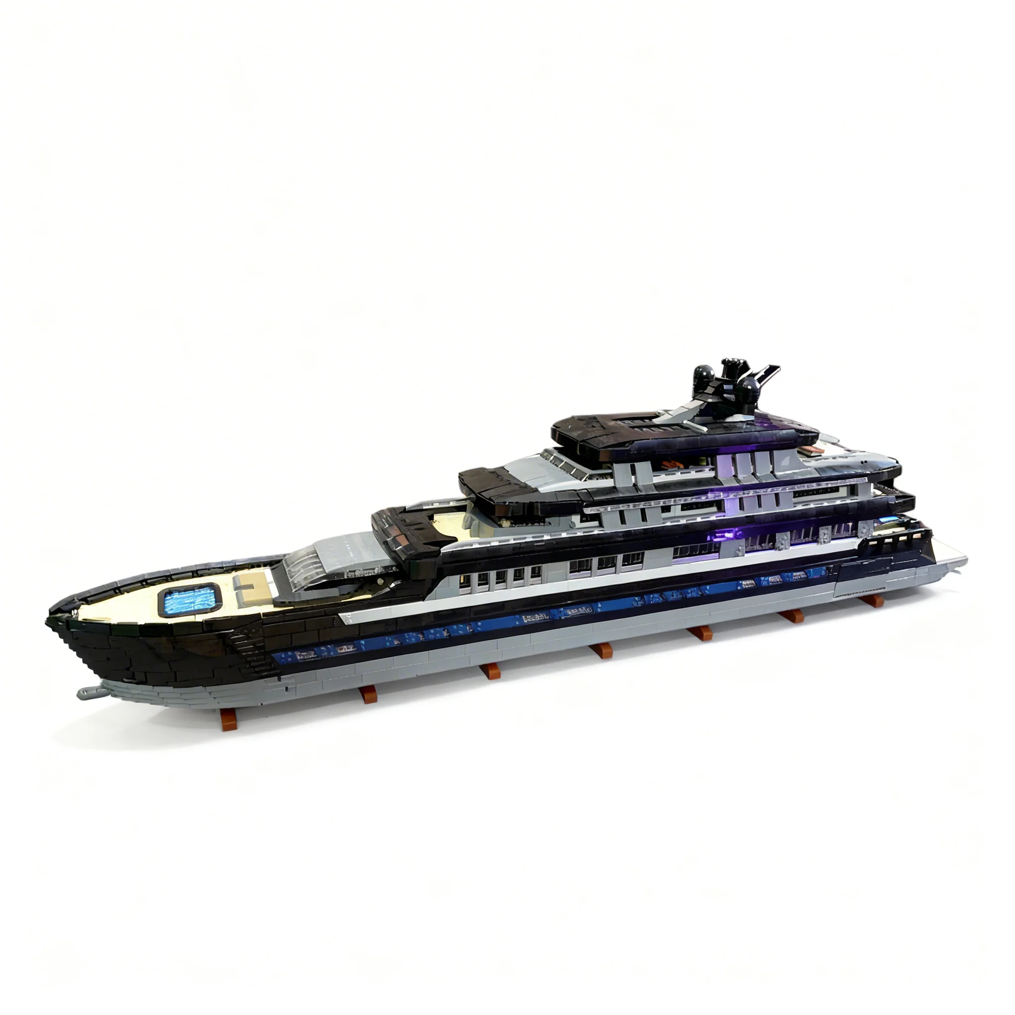 16185pcs MOC Large Luxury Yacht Mini Fig Boat Ship Voyage Build Model Building Blocks DIY Art Set Mega Iconic Skill Kit Toy Gift