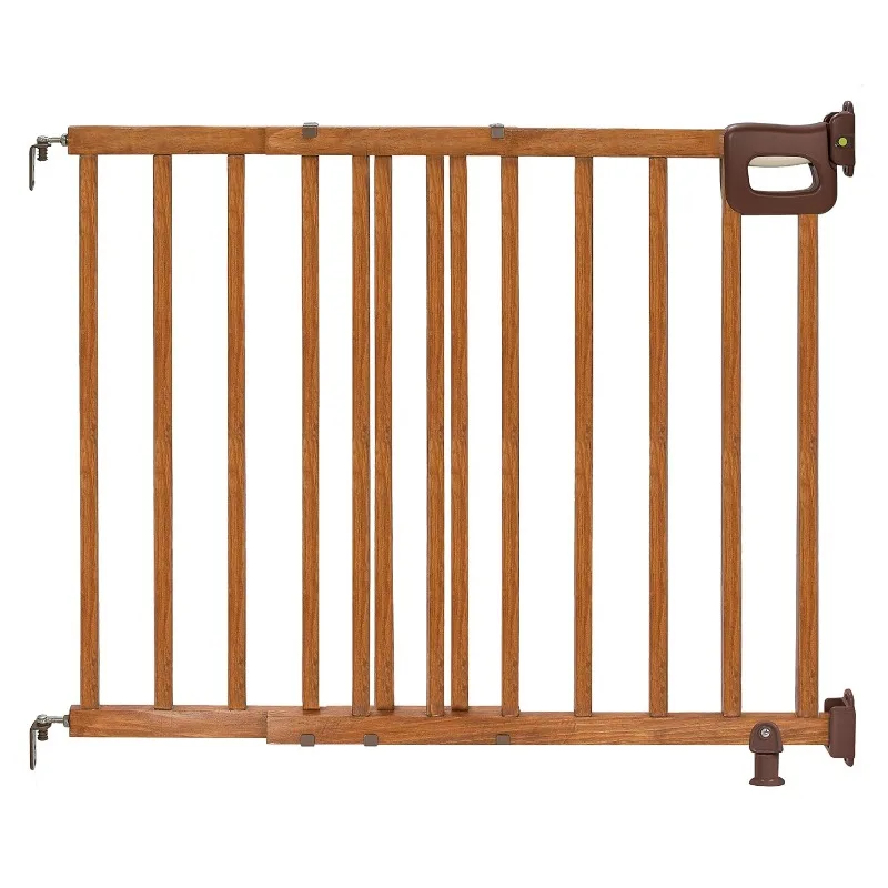 

Wood Banister & Stair Safety Pet and Baby Gate, 32"-48" Wide, 33" Tall, Install Banister to Banister or Wall, or Wall
