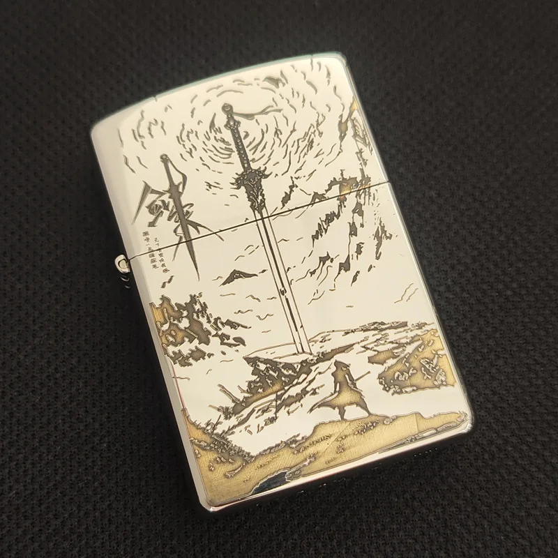 China Wind Jianxian High-End Multi-Model Engraved Jianlai Lighter White Nickel Langsheng Commemorative Edition
