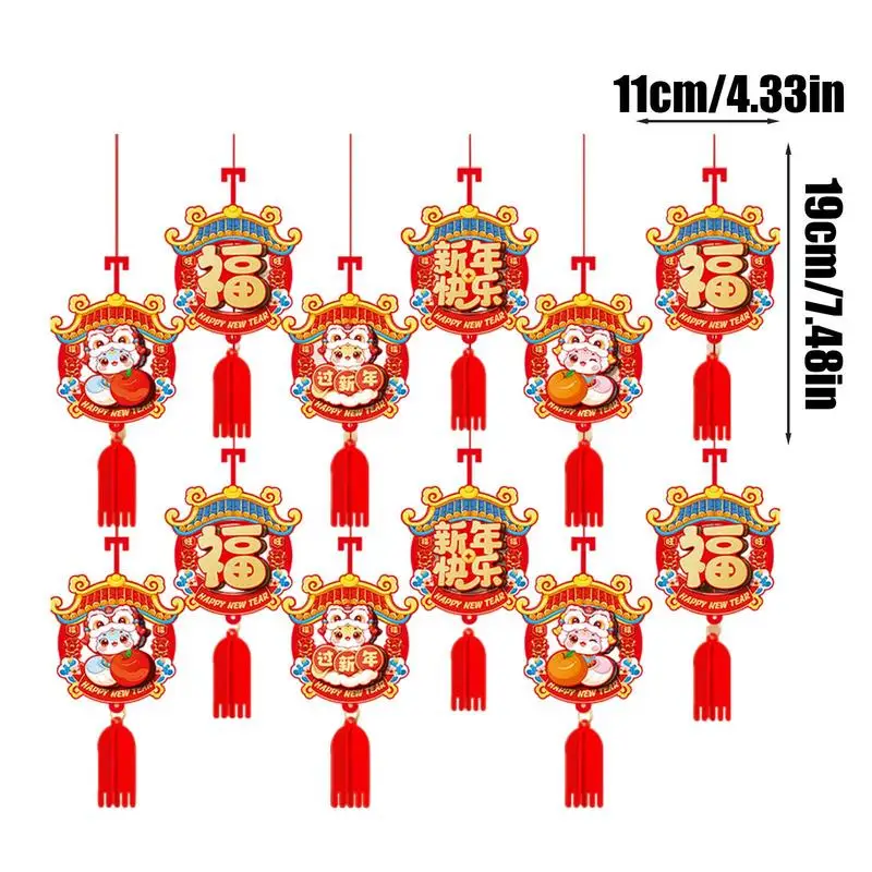 Abalorio de la suerte del año chino de serpiente, 12X, serpiente tradicional china, amuleto de la suerte, decoraciones para Festival de Primavera, adornos para coche