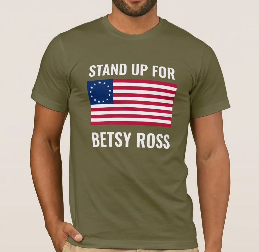 Betsy Ross Flag 1776 Stars and Stripes Patriotic T-Shirt 100% Cotton O-Neck Summer Short Sleeve Casual Mens T-shirt Size S-3XL