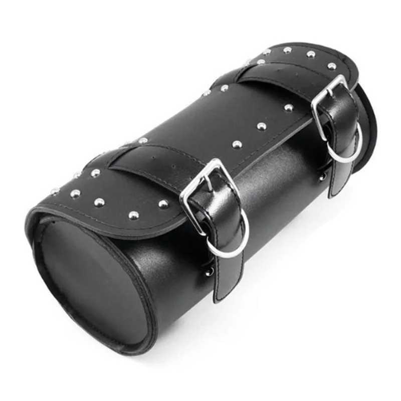 

Well Universal Motorcycle PU Leather Tool Bag Front Fork Handlebar Saddlebag Roll Barrel Racing Tail Barrel Storage