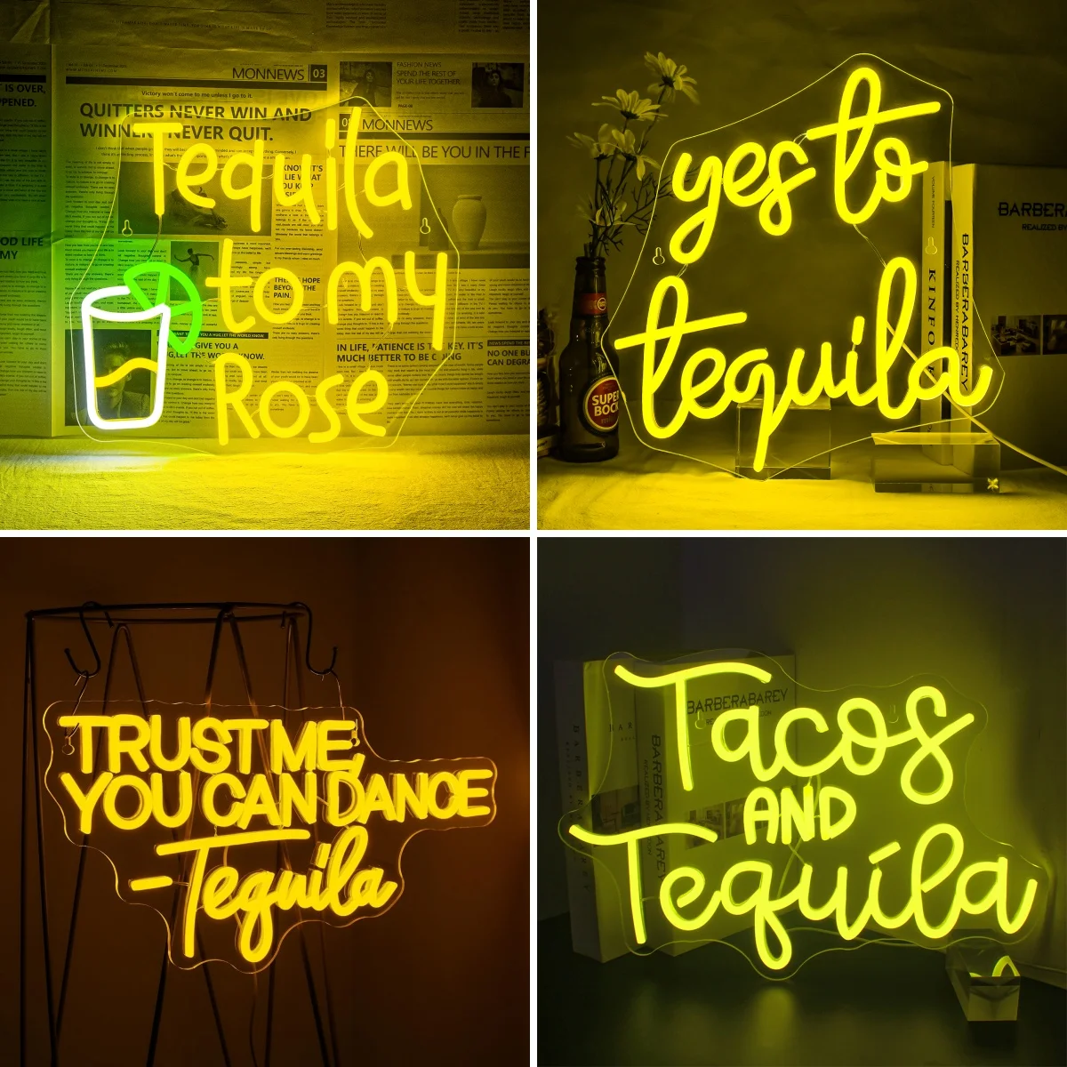 

Tequila To My Rose Neon Signs Led Lights Bar Wine Room Decoration For Home Bars Party Club Art Wall Light Up Sign Dimmable Lamp