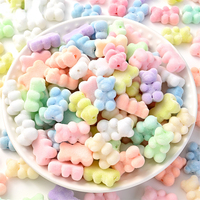 10pcs 12x18mm Makaron Flocking Bear Spacer Beads Vertical Hole Acrylic Beads For Jewelry Making Bracelet Necklace Diy Earring