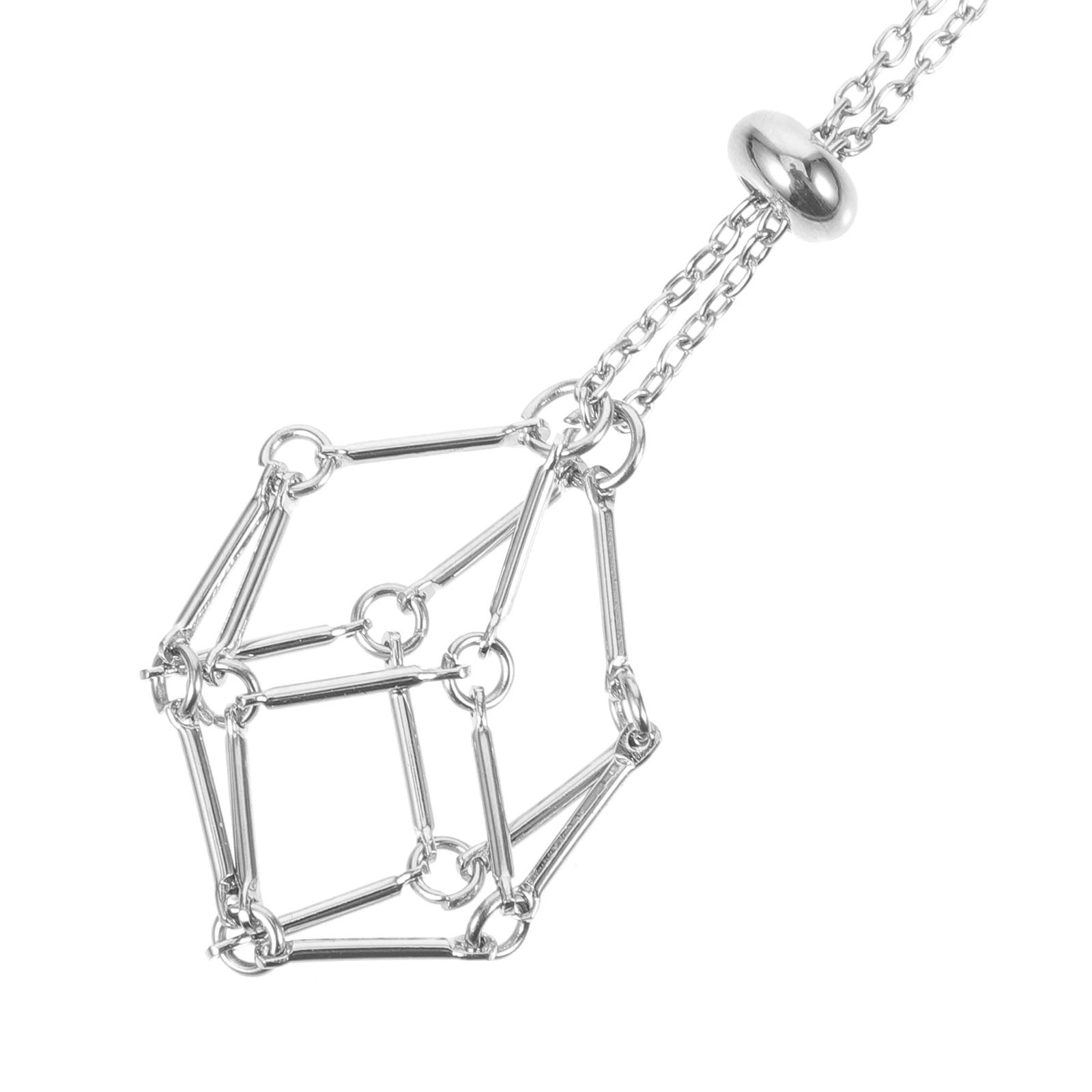 Stainless Steel Metal Necklace For Women Men Stone Collecting Holder Interchangeable Crystal Holder Cage Necklace image 6