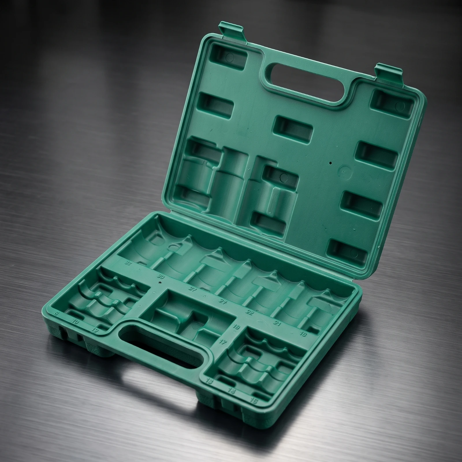 Socket Wrench Case Hard-Shell Tool Storage Case Tool Box with Handle Compact Organizer Heavy-Duty for Mechanics, Car Repair