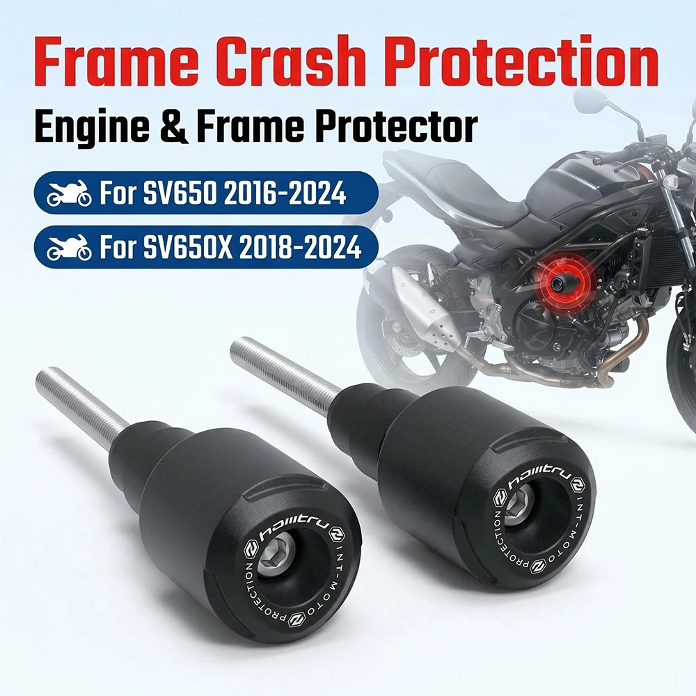 Image of Für Suzuki SV650 2016-2025 SV650X 2018-2025 Motorrad Rahmen- & Verkleidungsschutz Slider Sturz- und Aufprallschutz-Pads