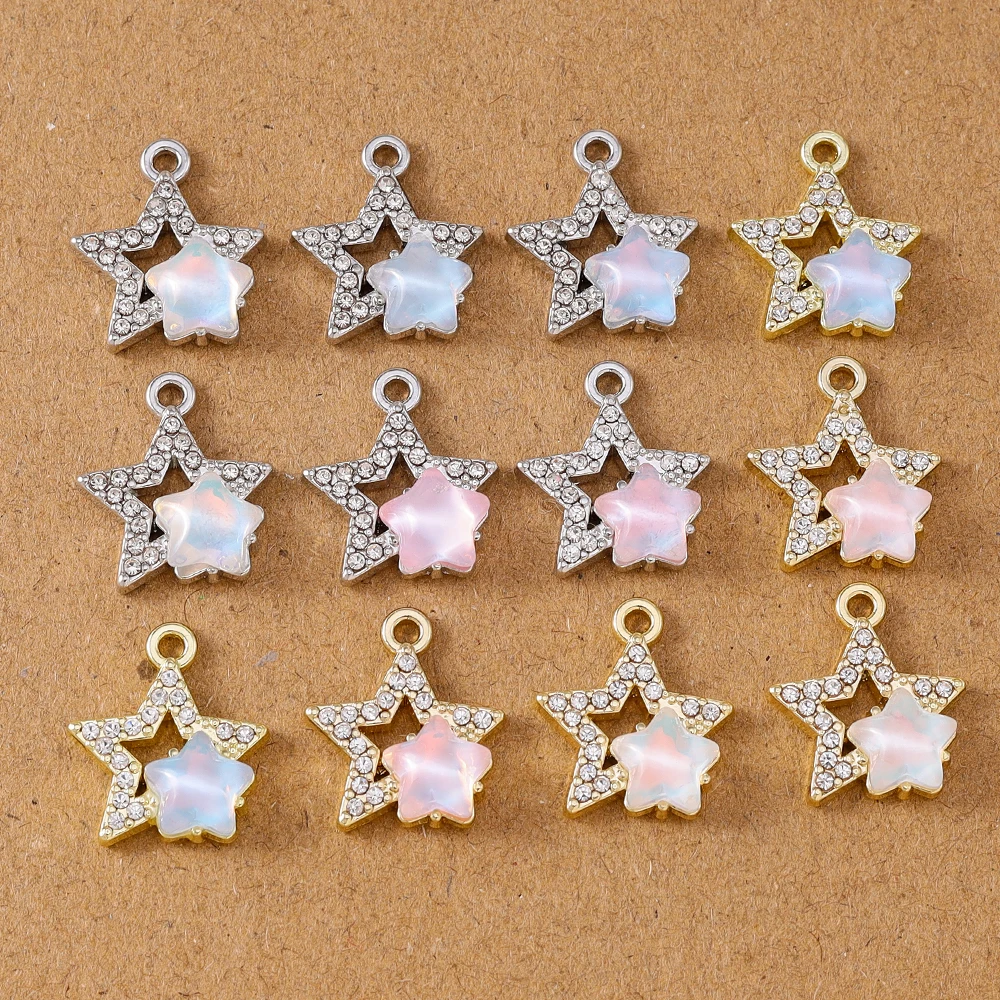 

5pcs Cute Crystal Star Charms Pendants for Necklace Earrings Bracelet DIY Jewelry Making Accessories Supplies