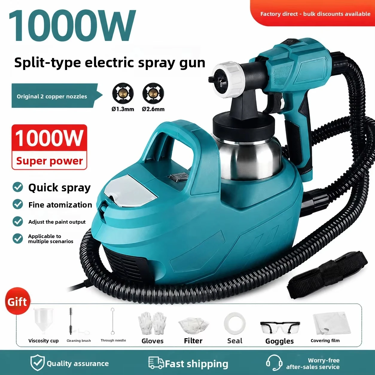 Electric Paint Spray Gun, 28oz Cup, Latex Paint Sprayer, Painting Machine, High Efficiency, Adjustable Flow, DIY Home Projects