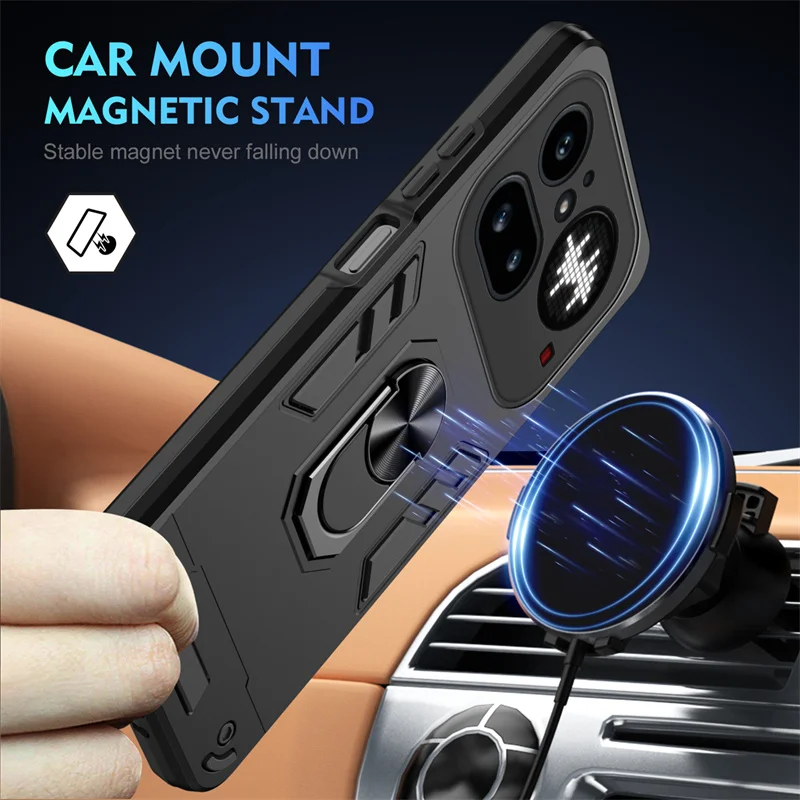 Defender Military Grade Magnetic Ring Stand Holder Case for Nothing Phone 4A 3A 2A Pro Lite Lens Protect Airbag Shockproof Cover view 4