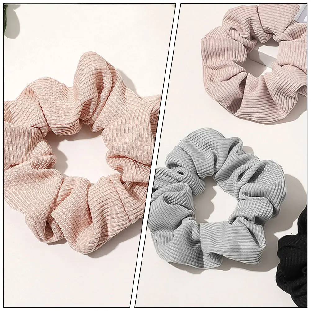 

4 pcs Fabric Scrunchies Soft Women'S Ponytail Holders Stretchy Ties Cute Accessories Elastic Bands Bulk Large Scrunchies