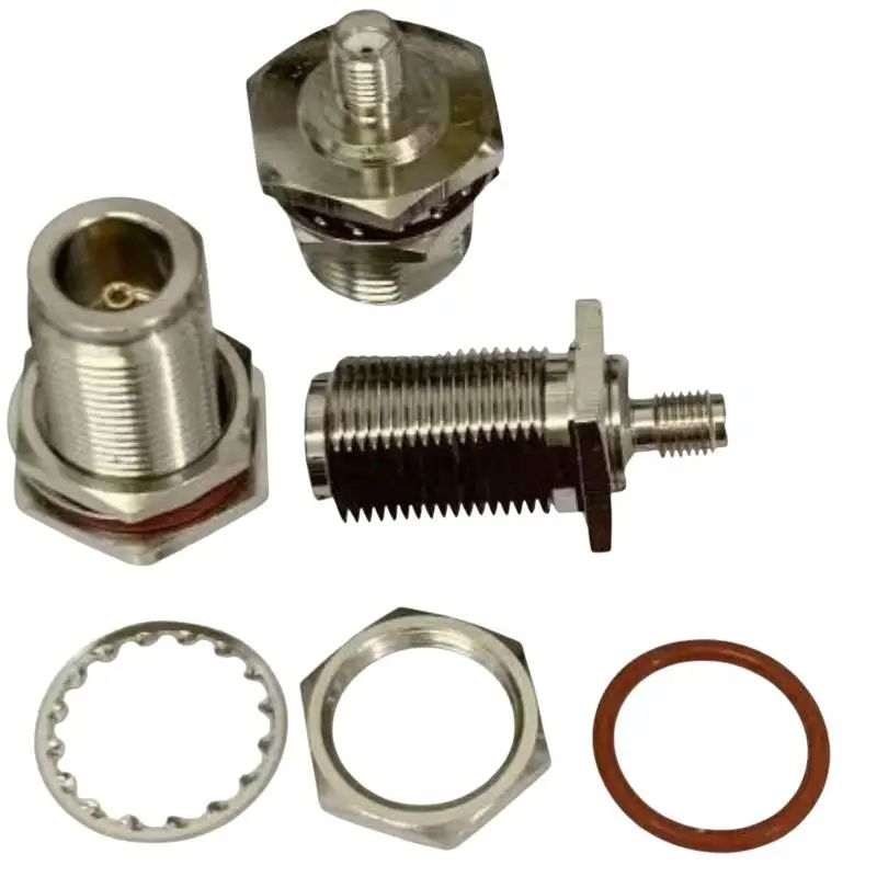 1Pcs SMA Female Jack To N Female Jack Bulkhead Nut RF Adapter Connector Coaxial High Quanlity 50ohm Nickel Plated
