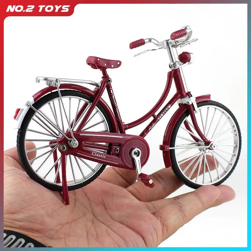 1:10 Retro Classic Bicycle Model Toy Alloy Mini Finger Bike Diecast Metal Bicycle Decoration Simulation Collection Toys for Boy