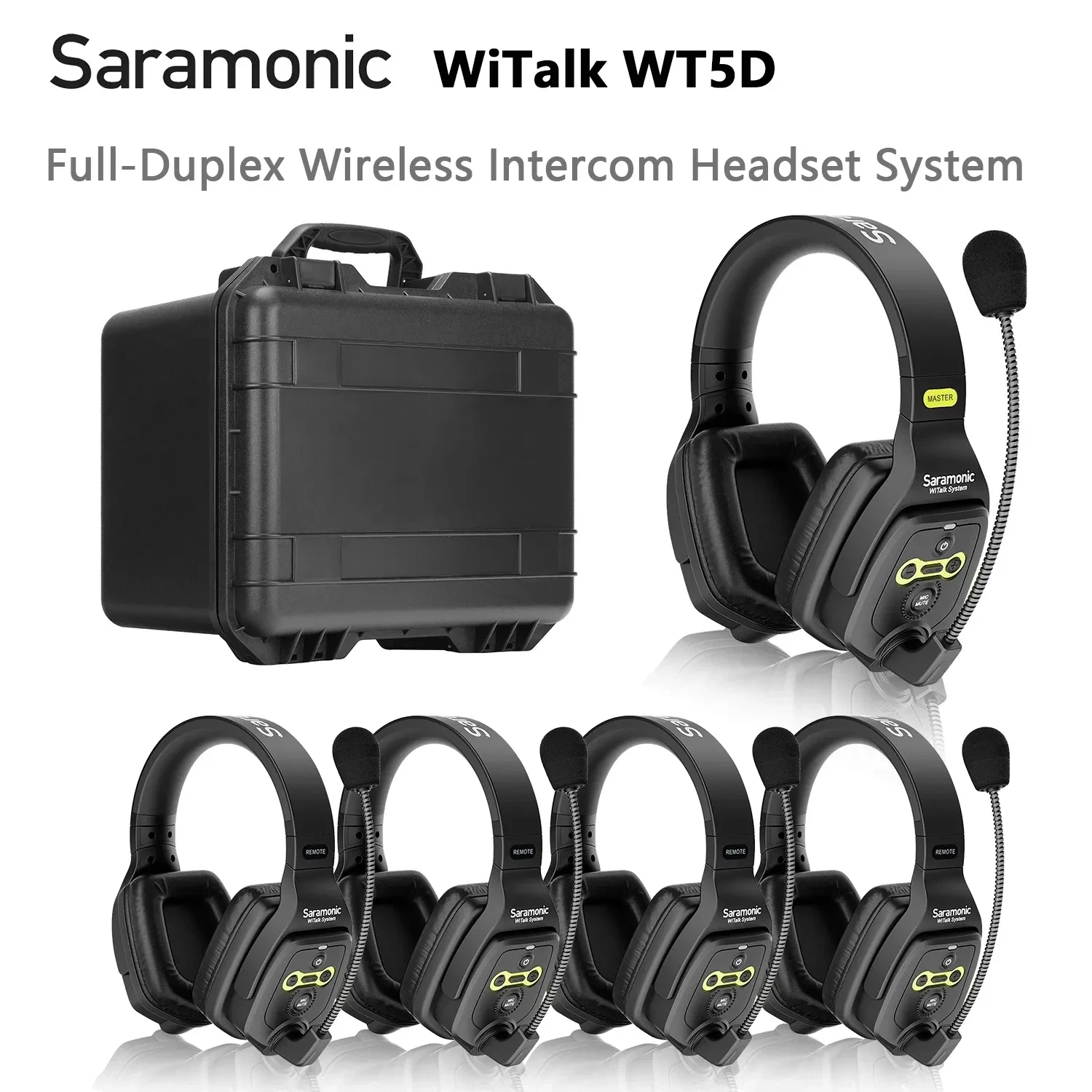 

Saramonic Witalk WT5D Full Duplex Communication Wireless Headset System Marine Duplex Intercom Headsets Boat Coaches Microphone