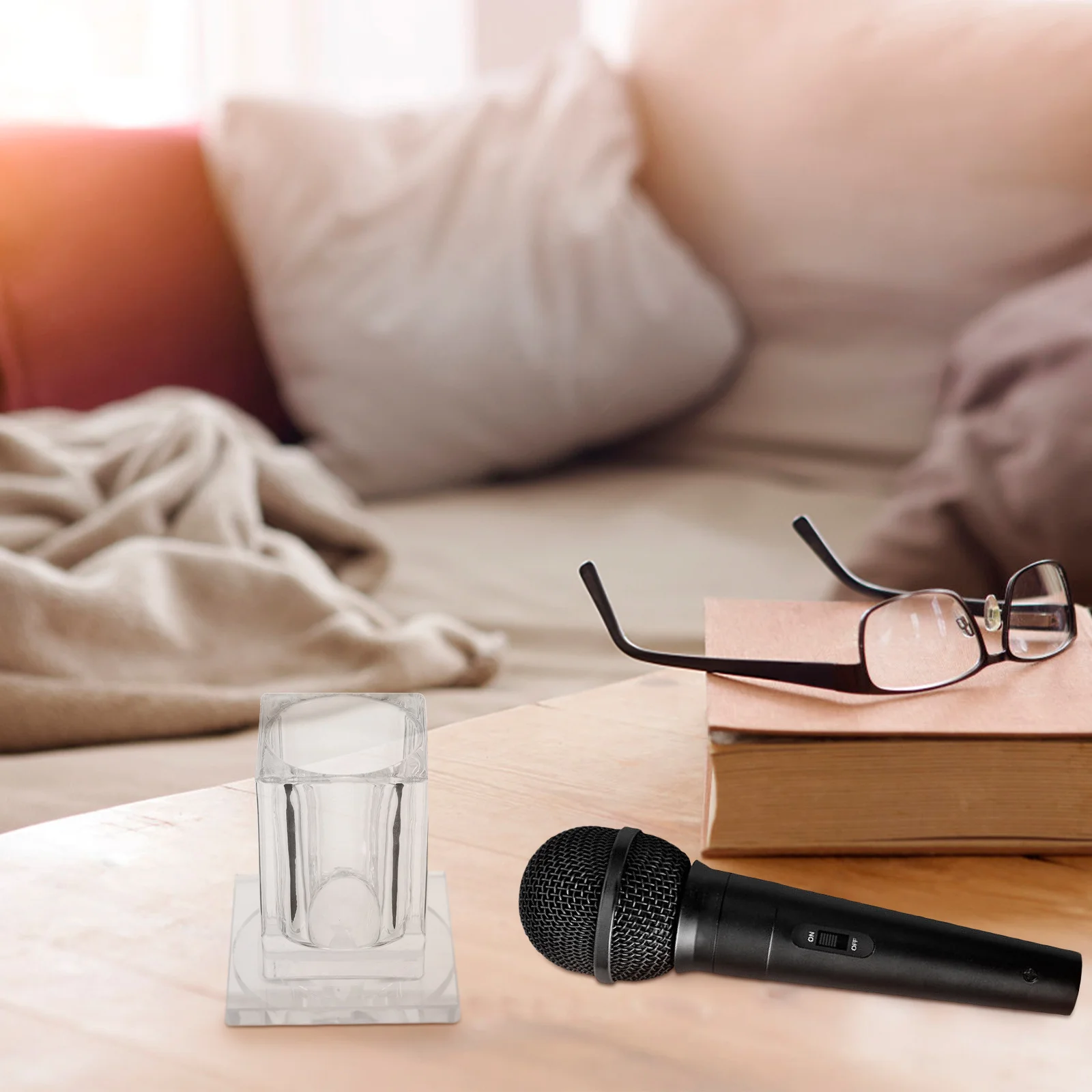 الاكريليك سطح المكتب حامل ميكروفون حامل ميكروفون مستقر حامل تخزين ميكروفون لاسلكي لمكتب المنزل Ktv حامل ميكروفون سطح المكتب #2