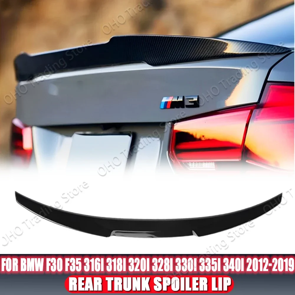 F30 F35 F80 Rear Trunk Spoiler For BMW M4 Style 316d 318i 320i 330i 325i 320d 340i M3 2012-2019 Roof Wing Carbon Fiber Look